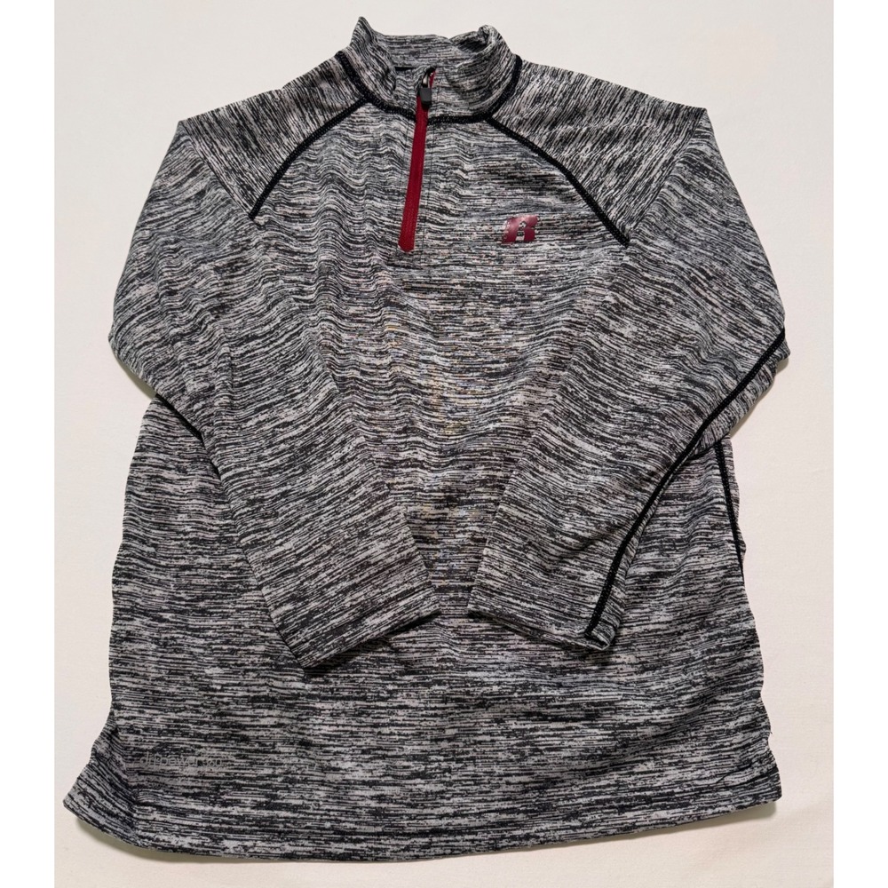 Russell Boys Dri-Power 360 1/4 Zip Pullover Gray Space Dye Shirt RSB34408 Size S